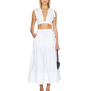 L'Academie ‘Arman’ Cotton Midi Skirt with Pockets